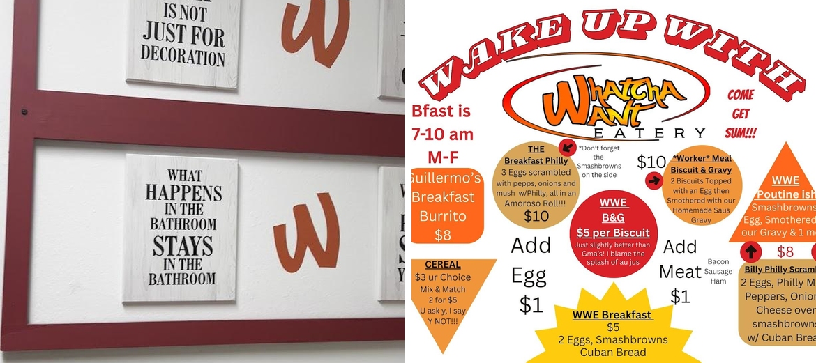 Whatcha Want Eatery Menu