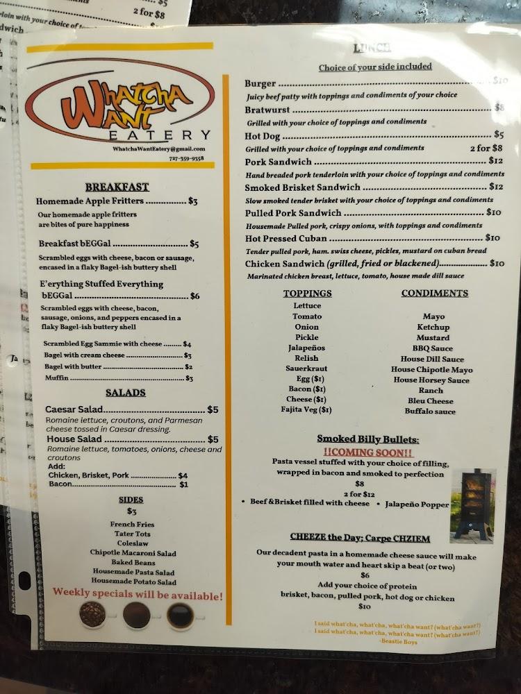 Whatcha Want Eatery Menu image 3